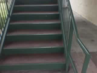 ADA steel railings for a steel stairway. steel pipe railings