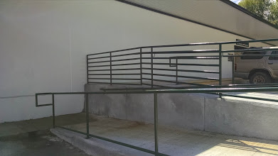 wheelchair ramp steel handrail